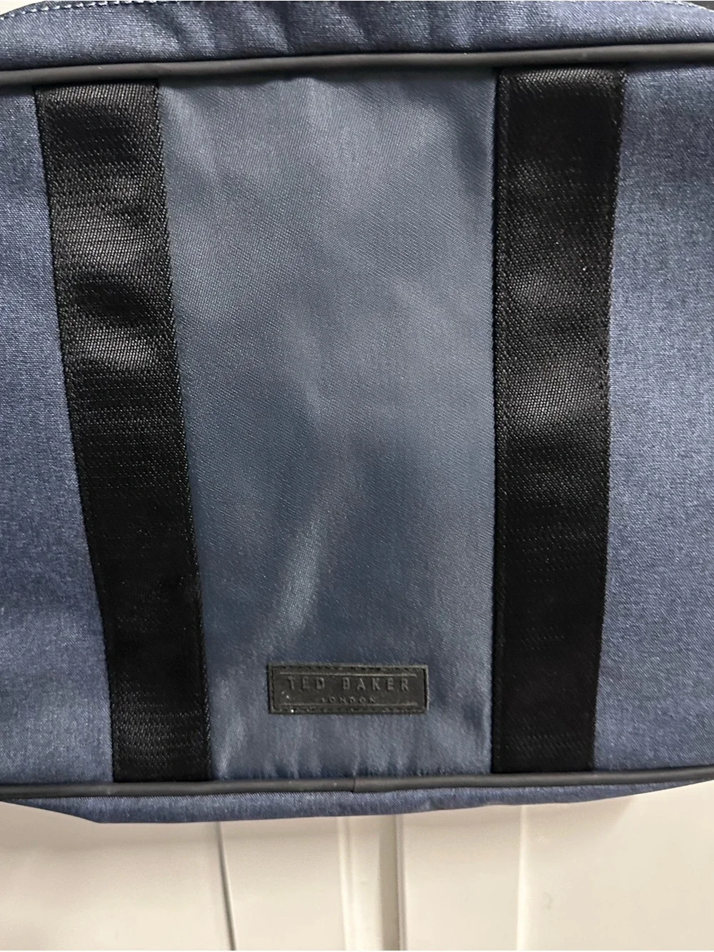 TED BAKER Men's Navy Crossbody Bag with Black Strap
